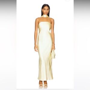 Satin butter yellow dress